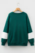 Relaxed Fit Wide Horizontal Stripe Crew Neck Pullover Sweatshirt