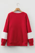 Relaxed Fit Wide Horizontal Stripe Crew Neck Pullover Sweatshirt