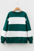 Relaxed Fit Wide Horizontal Stripe Crew Neck Pullover Sweatshirt