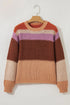 Relaxed Fit Wide Striped Chunky Knit Sweater