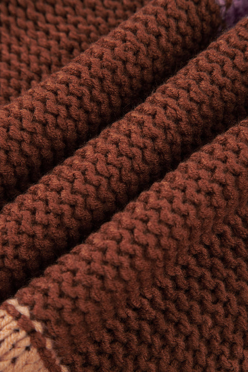 Relaxed Fit Wide Striped Chunky Knit Sweater