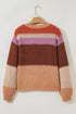 Relaxed Fit Wide Striped Chunky Knit Sweater