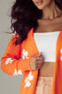 Relaxed Floral Pattern Open Front Knit Cardigan