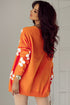 Relaxed Floral Pattern Open Front Knit Cardigan