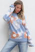 Relaxed Floral Pattern Pom Pom Pullover Sweater