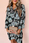 Relaxed Floral Print Button Down Shirt Dress