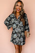 Relaxed Floral Print Button Down Shirt Dress