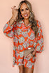 Relaxed Floral Print Button Down Shirt Dress
