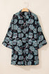 Relaxed Floral Print Button Down Shirt Dress