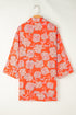 Relaxed Floral Print Button Down Shirt Dress