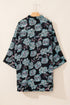 Relaxed Floral Print Button Down Shirt Dress