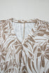 Relaxed Floral Print Short Sleeve V Neck Blouse