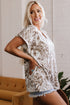 Relaxed Floral Print Short Sleeve V Neck Blouse