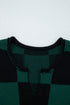 Relaxed Geometric Check Pattern V Neck Sweater