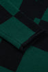 Relaxed Geometric Check Pattern V Neck Sweater
