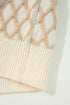Relaxed Geometric Diamond Pattern Mock Neck Knit Sweater