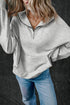 Relaxed Half Zip Kangaroo Pocket Pullover Sweatshirt