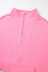 Relaxed Half Zip Kangaroo Pocket Pullover Sweatshirt