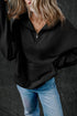 Relaxed Half Zip Kangaroo Pocket Pullover Sweatshirt