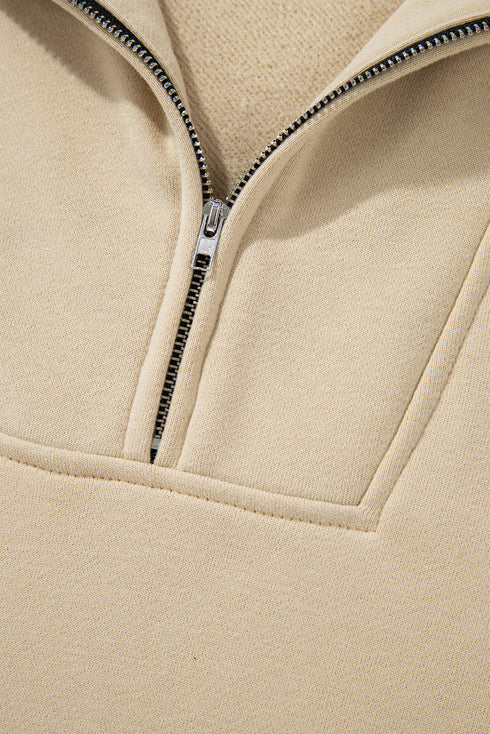 Relaxed Half Zip Kangaroo Pocket Pullover Sweatshirt