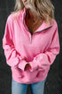 Relaxed Half Zip Kangaroo Pocket Pullover Sweatshirt