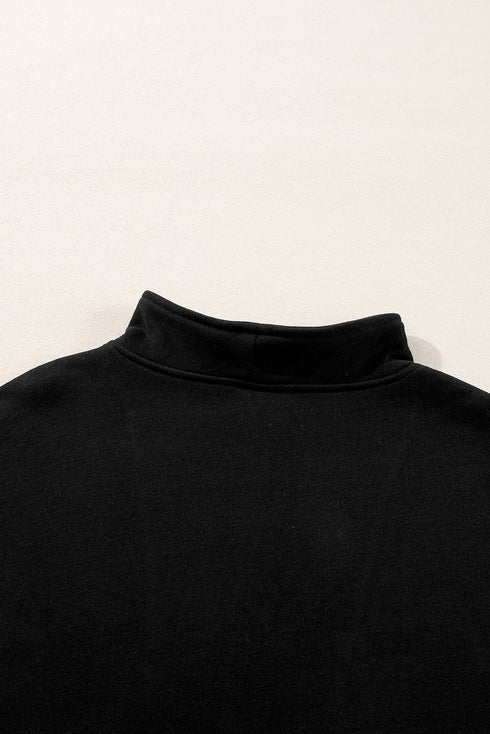 Relaxed Half Zip Kangaroo Pocket Pullover Sweatshirt