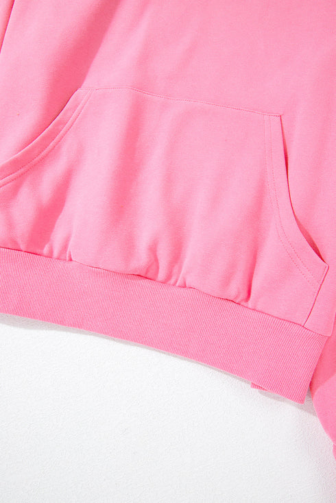 Relaxed Half Zip Kangaroo Pocket Pullover Sweatshirt
