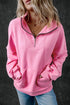 Relaxed Half Zip Kangaroo Pocket Pullover Sweatshirt