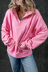 Relaxed Half Zip Kangaroo Pocket Pullover Sweatshirt
