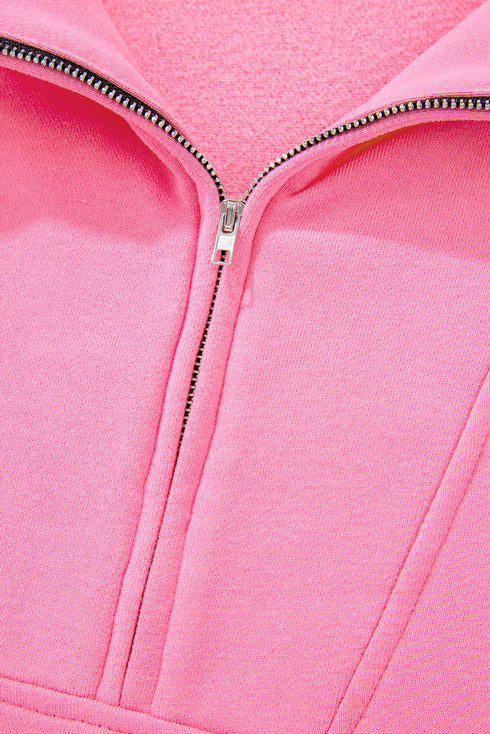 Relaxed Half Zip Kangaroo Pocket Pullover Sweatshirt
