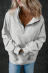 Relaxed Half Zip Kangaroo Pocket Pullover Sweatshirt