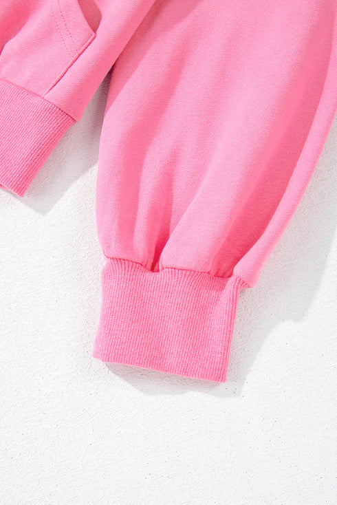 Relaxed Half Zip Kangaroo Pocket Pullover Sweatshirt