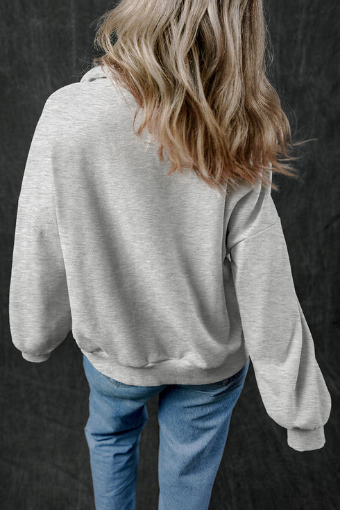 Relaxed Half Zip Kangaroo Pocket Pullover Sweatshirt
