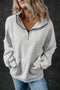 Relaxed Half Zip Kangaroo Pocket Pullover Sweatshirt