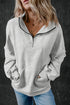 Relaxed Half Zip Kangaroo Pocket Pullover Sweatshirt