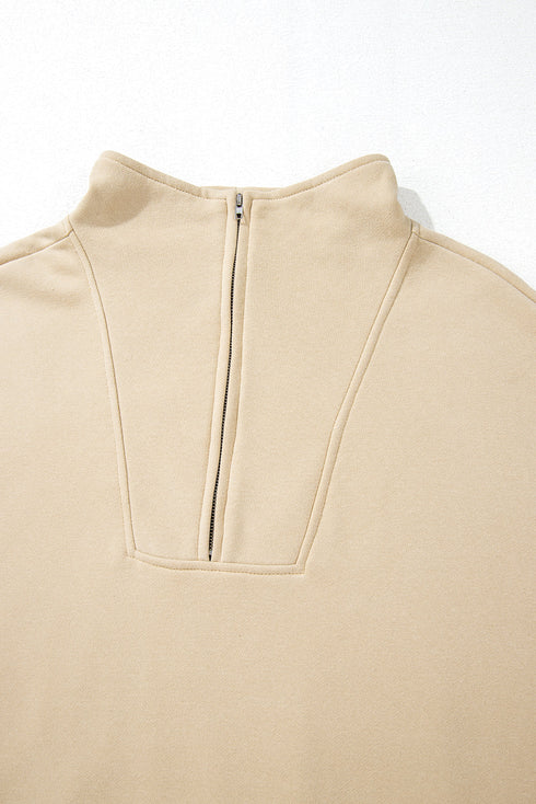 Relaxed Half Zip Kangaroo Pocket Pullover Sweatshirt