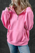 Relaxed Half Zip Kangaroo Pocket Pullover Sweatshirt