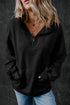 Relaxed Half Zip Kangaroo Pocket Pullover Sweatshirt
