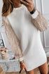 Relaxed Knit Sequin Bishop Sleeve Mini Dress