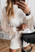 Relaxed Knit Sequin Bishop Sleeve Mini Dress