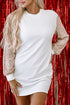 Relaxed Knit Sequin Bishop Sleeve Mini Dress