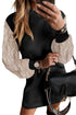 Relaxed Knit Sequin Bishop Sleeve Mini Dress