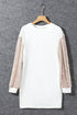 Relaxed Knit Sequin Bishop Sleeve Mini Dress