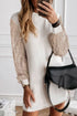 Relaxed Knit Sequin Bishop Sleeve Mini Dress