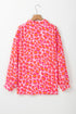 Relaxed Leopard Print Button Front Collared Shirt