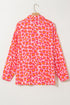 Relaxed Leopard Print Button Front Collared Shirt