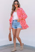 Relaxed Leopard Print Button Front Collared Shirt