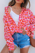 Relaxed Leopard Print Button Front Collared Shirt