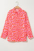 Relaxed Leopard Print Button Front Collared Shirt