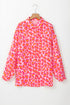 Relaxed Leopard Print Button Front Collared Shirt